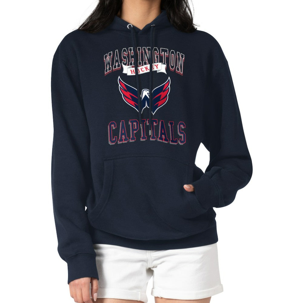 NHL Navy Washington Capitals G-III 4Her by Carl Banks Women's Team Logo Tri-Blend Fleece Pullover Hoodie