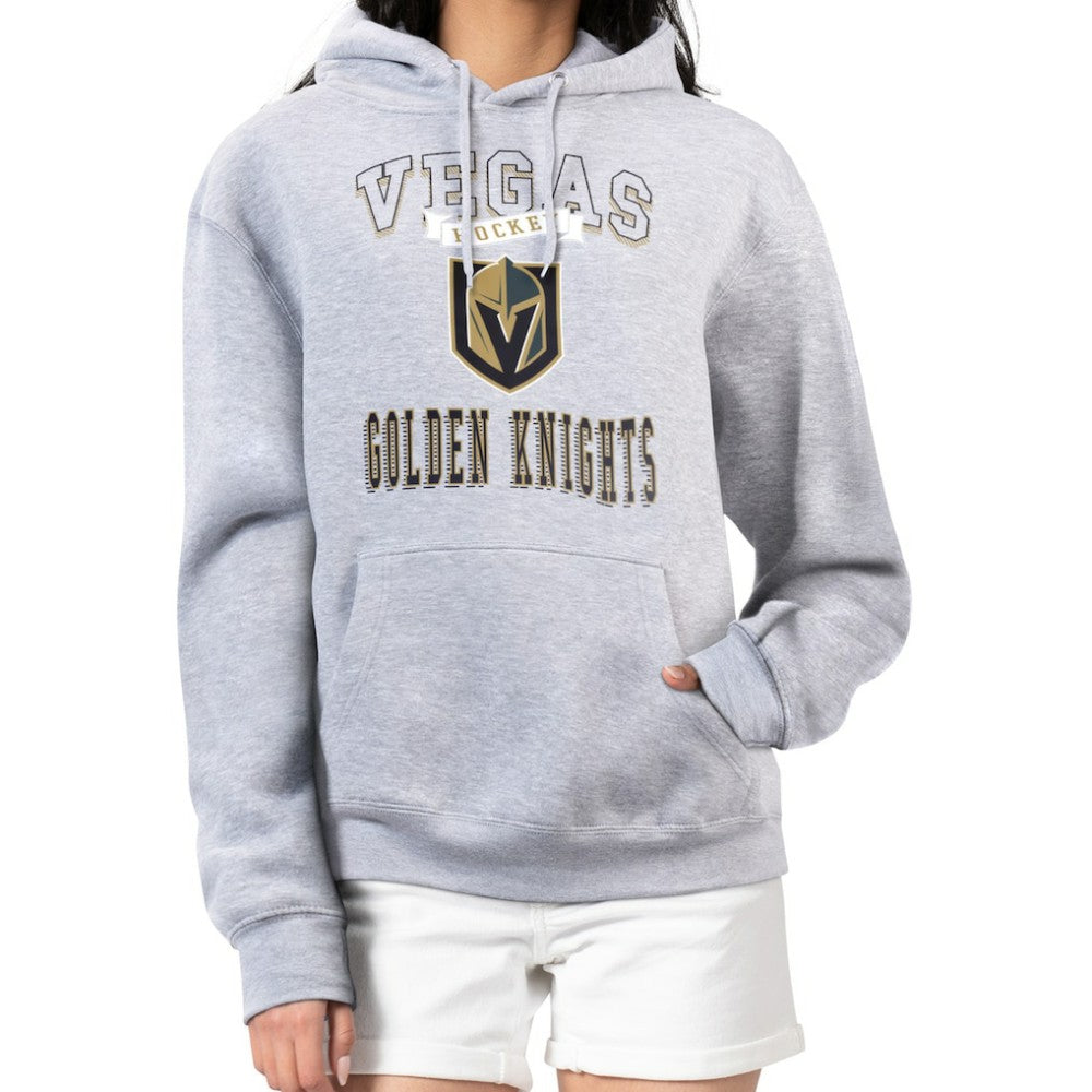 NHL Heather Gray Vegas Golden Knights G-III 4Her by Carl Banks Women's Team Logo Tri-Blend Fleece Pullover Hoodie