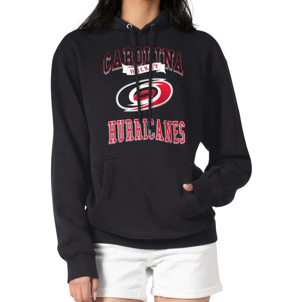 NHL Black Carolina Hurricanes G-III 4Her by Carl Banks Women's Team Logo Tri-Blend Fleece Pullover Hoodie