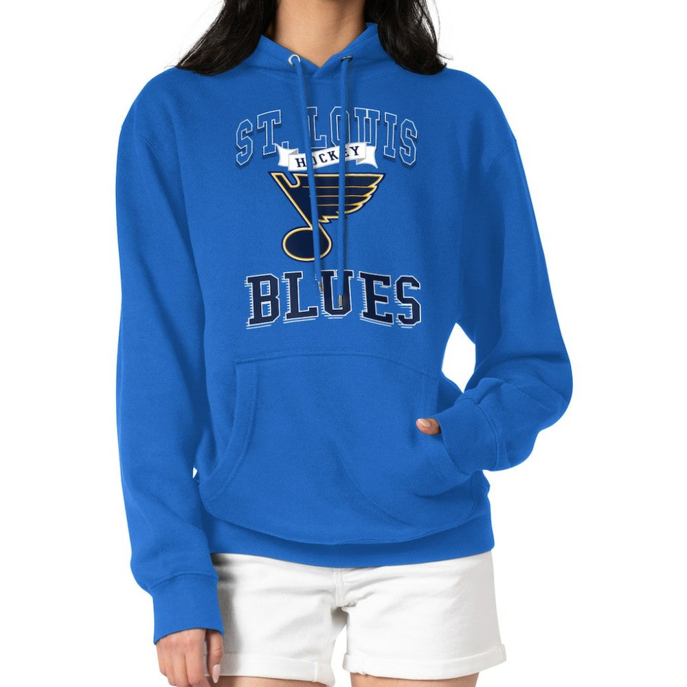 NHL Blue St. Louis Blues G-III 4Her by Carl Banks Women's Team Logo Tri-Blend Fleece Pullover Hoodie
