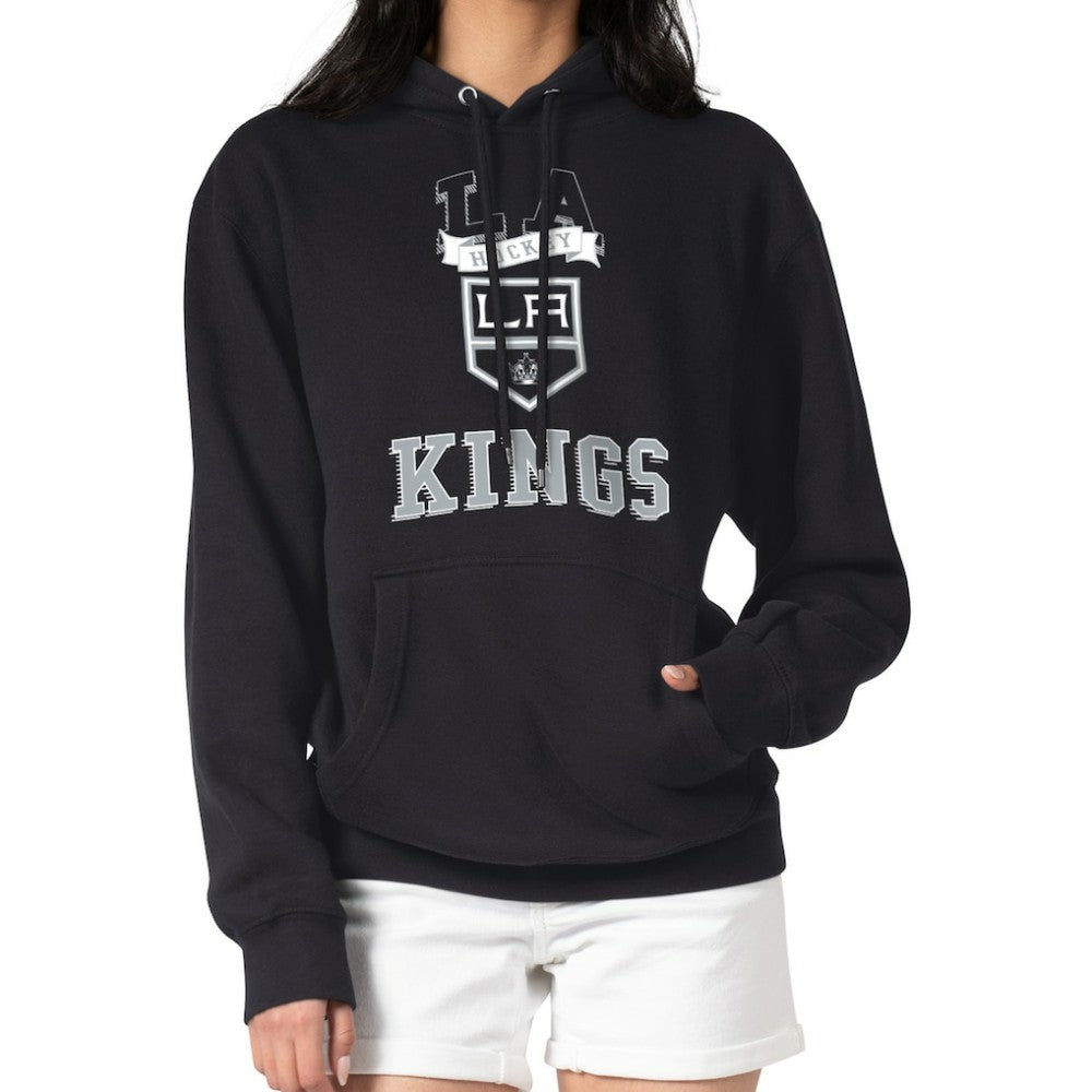 NHL Black Los Angeles Kings G-III 4Her by Carl Banks Women's Team Logo Tri-Blend Fleece Pullover Hoodie