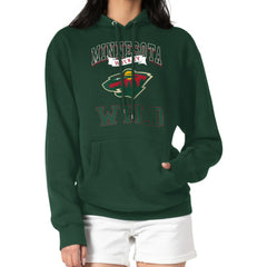 NHL Olive Minnesota Wild G-III 4Her by Carl Banks Women's Team Logo Tri-Blend Fleece Pullover Hoodie