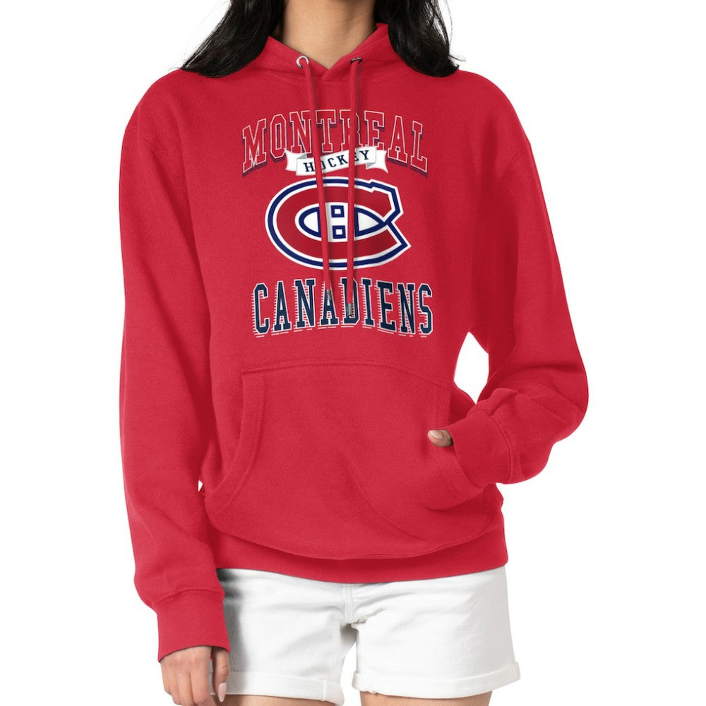 NHL Red Montreal Canadiens G-III 4Her by Carl Banks Women's Team Logo Tri-Blend Fleece Pullover Hoodie