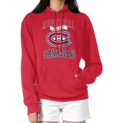 NHL Red Montreal Canadiens G-III 4Her by Carl Banks Women's Team Logo Tri-Blend Fleece Pullover Hoodie