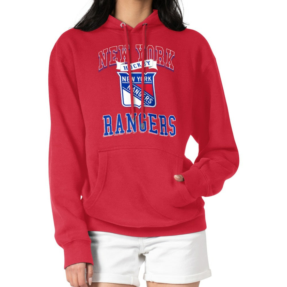 NHL Red New York Rangers G-III 4Her by Carl Banks Women's Team Logo Tri-Blend Fleece Pullover Hoodie