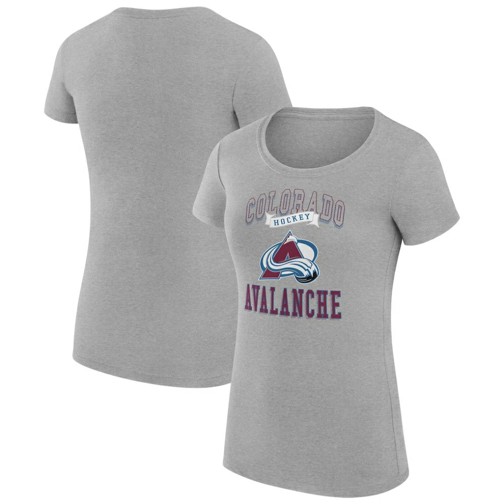 NHL Heather Gray Colorado Avalanche G-III 4Her by Carl Banks Women's Super-Slim Fit Lightweight Team Logo Graphic T-Shirt