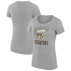 NHL Heather Gray Nashville Predators G-III 4Her by Carl Banks Women's Super-Slim Fit Lightweight Team Logo Graphic T-Shirt