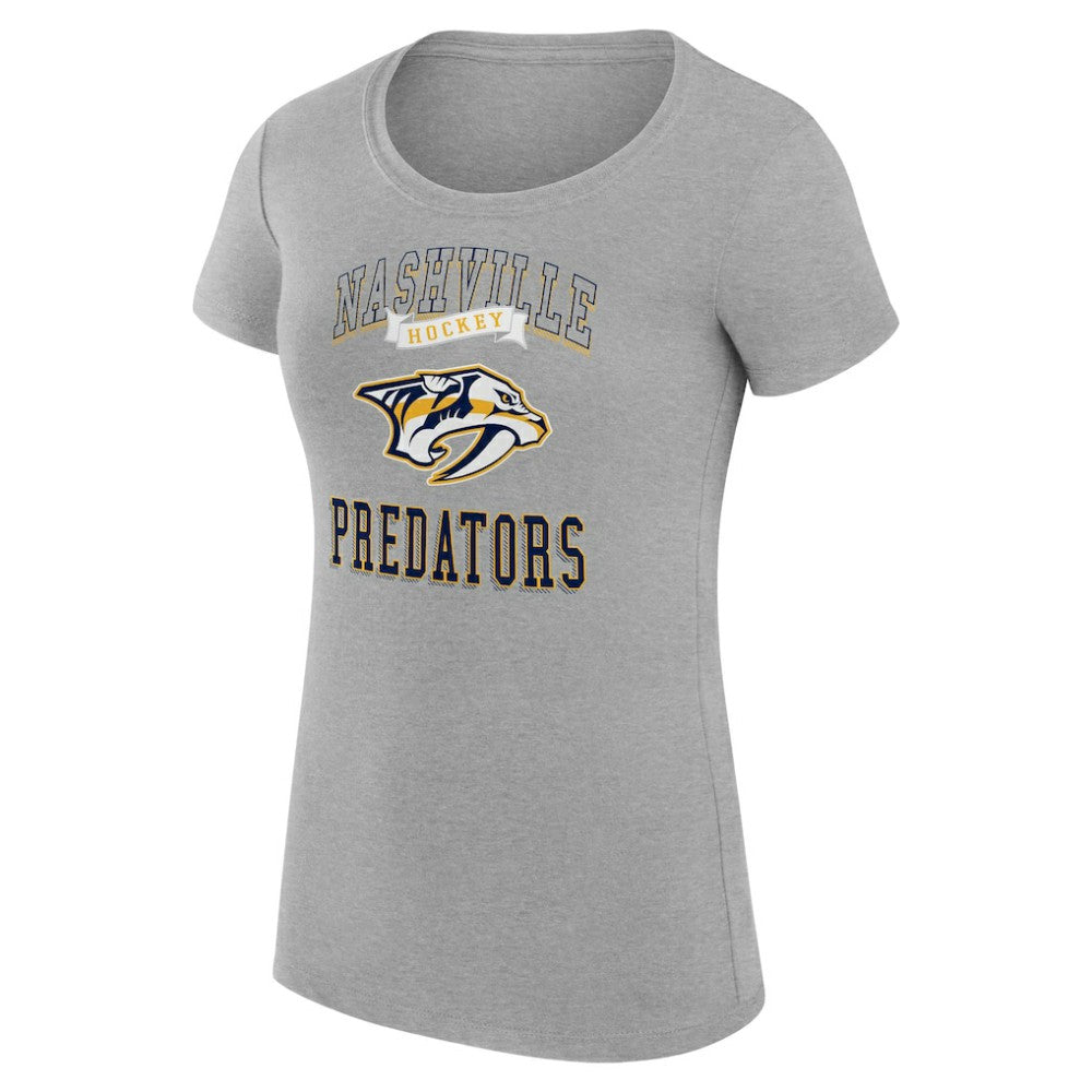 NHL Heather Gray Nashville Predators G-III 4Her by Carl Banks Women's Super-Slim Fit Lightweight Team Logo Graphic T-Shirt