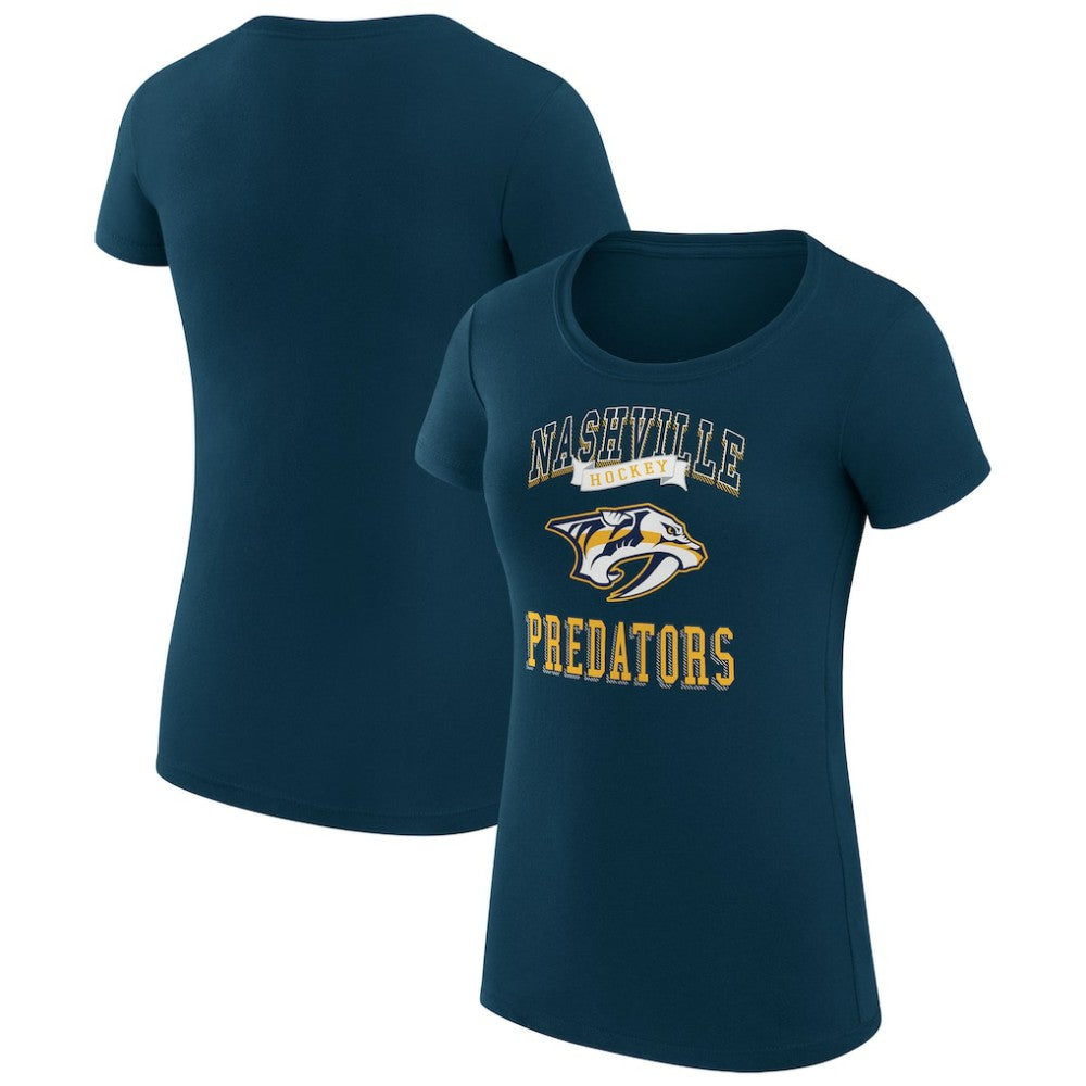 NHL Navy Nashville Predators G-III 4Her by Carl Banks Women's Super-Slim Fit Lightweight Team Logo Graphic T-Shirt