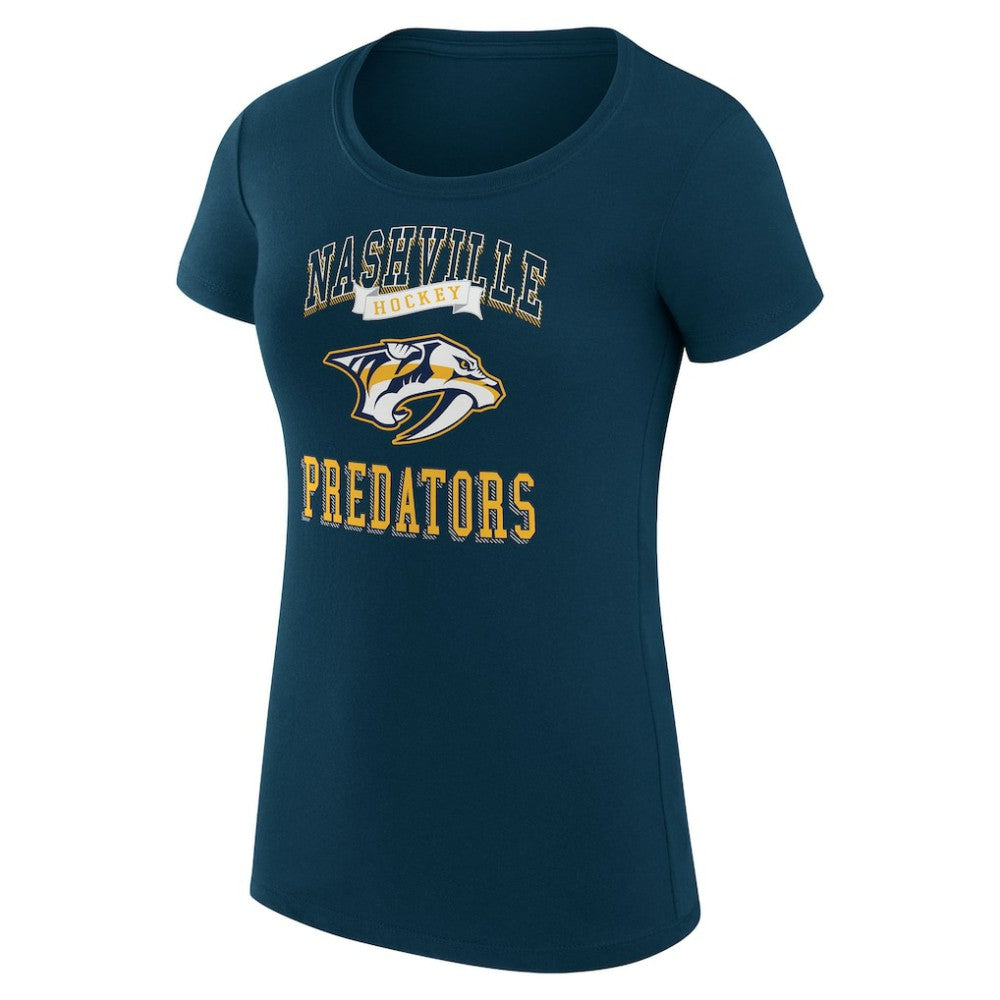 NHL Navy Nashville Predators G-III 4Her by Carl Banks Women's Super-Slim Fit Lightweight Team Logo Graphic T-Shirt
