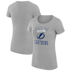 NHL Heather Gray Tampa Bay Lightning G-III 4Her by Carl Banks Women's Super-Slim Fit Lightweight Team Logo Graphic T-Shirt