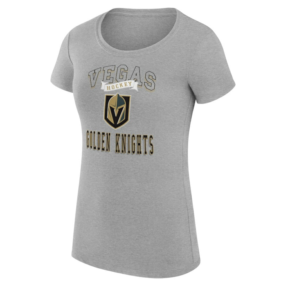 NHL Heather Gray Vegas Golden Knights G-III 4Her by Carl Banks Women's Super-Slim Fit Lightweight Team Logo Graphic T-Shirt