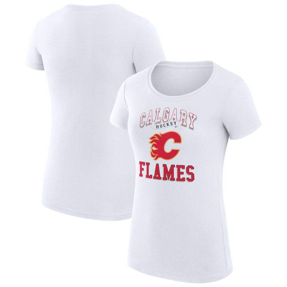 NHL White Calgary Flames G-III 4Her by Carl Banks Women's Super-Slim Fit Lightweight Team Logo Graphic T-Shirt