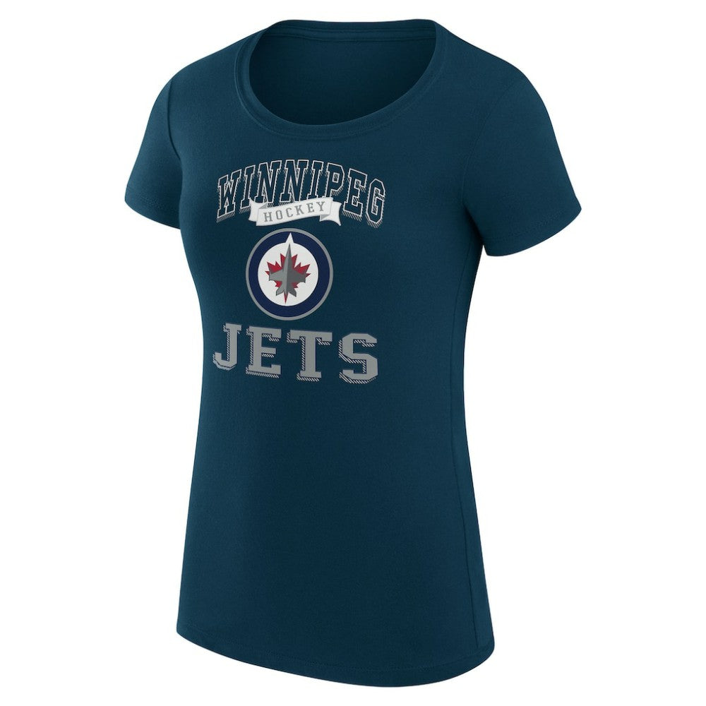 NHL Navy Winnipeg Jets G-III 4Her by Carl Banks Women's Super-Slim Fit Lightweight Team Logo Graphic T-Shirt