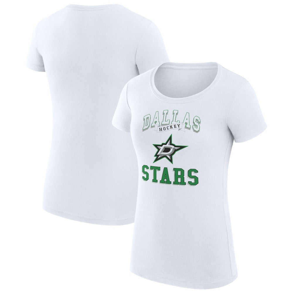 NHL White Dallas Stars G-III 4Her by Carl Banks Women's Super-Slim Fit Lightweight Team Logo Graphic T-Shirt