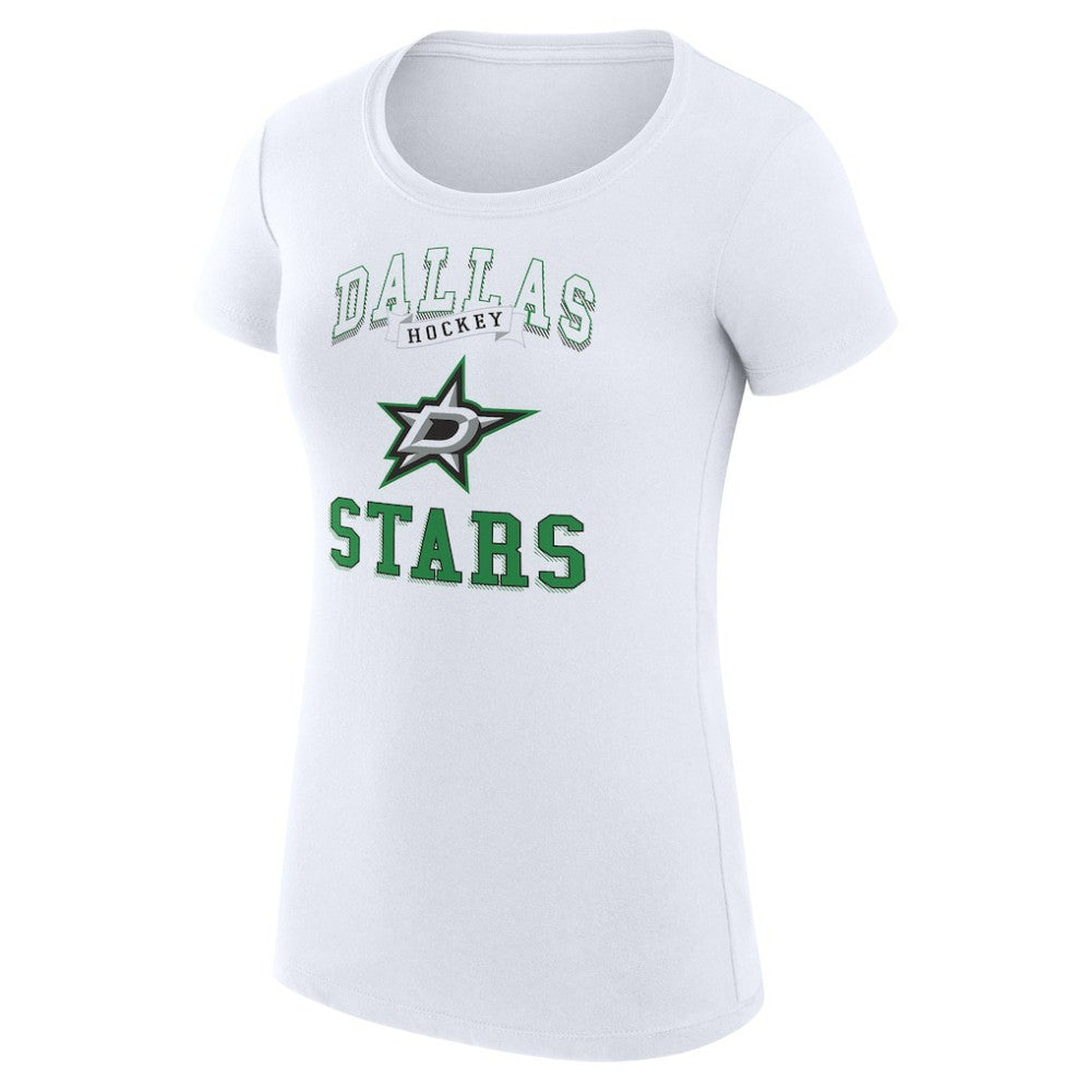 NHL White Dallas Stars G-III 4Her by Carl Banks Women's Super-Slim Fit Lightweight Team Logo Graphic T-Shirt