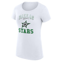 NHL White Dallas Stars G-III 4Her by Carl Banks Women's Super-Slim Fit Lightweight Team Logo Graphic T-Shirt