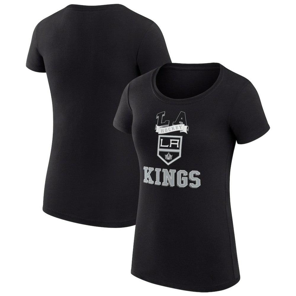 NHL Black Los Angeles Kings G-III 4Her by Carl Banks Women's Super-Slim Fit Lightweight Team Logo Graphic T-Shirt