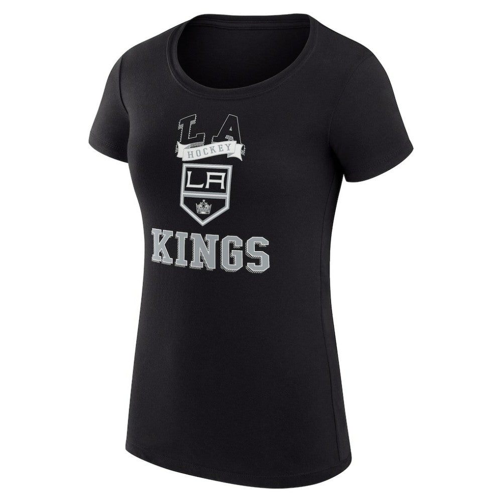 NHL Black Los Angeles Kings G-III 4Her by Carl Banks Women's Super-Slim Fit Lightweight Team Logo Graphic T-Shirt