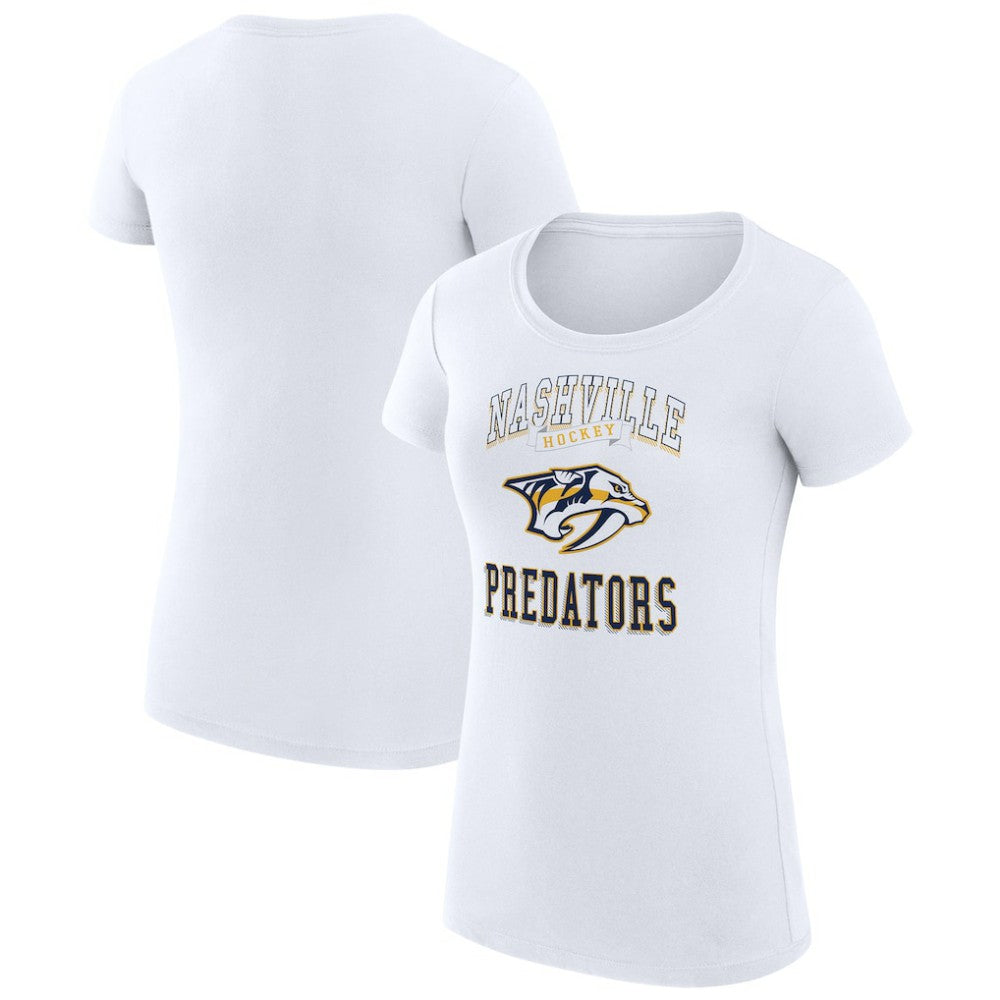 NHL White Nashville Predators G-III 4Her by Carl Banks Women's Super-Slim Fit Lightweight Team Logo Graphic T-Shirt