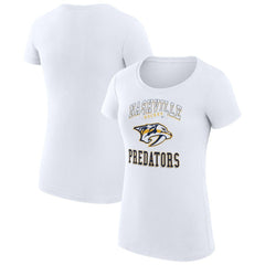 NHL White Nashville Predators G-III 4Her by Carl Banks Women's Super-Slim Fit Lightweight Team Logo Graphic T-Shirt