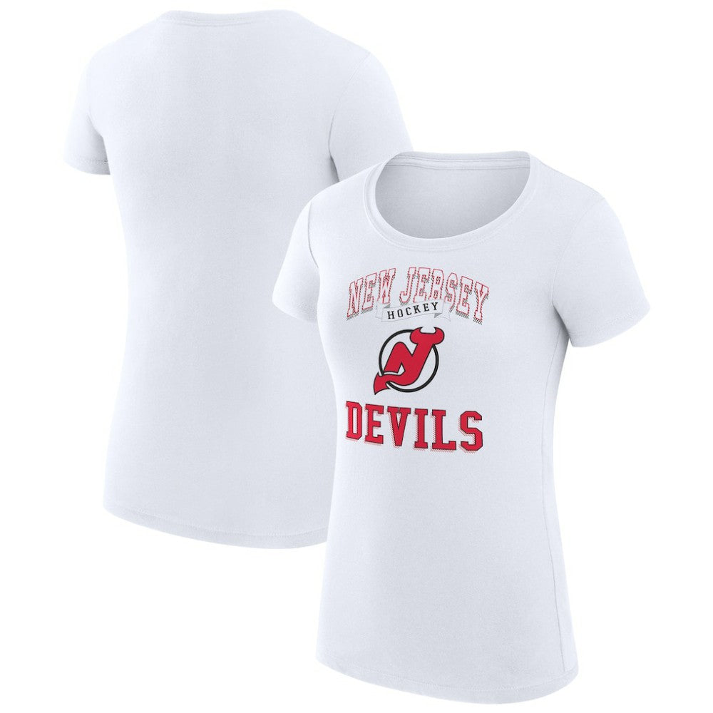 NHL White New Jersey Devils G-III 4Her by Carl Banks Women's Super-Slim Fit Lightweight Team Logo Graphic T-Shirt