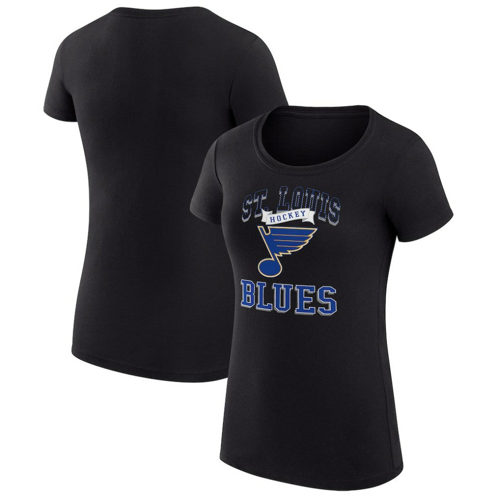 NHL Black St. Louis Blues G-III 4Her by Carl Banks Women's Super-Slim Fit Lightweight Team Logo Graphic T-Shirt