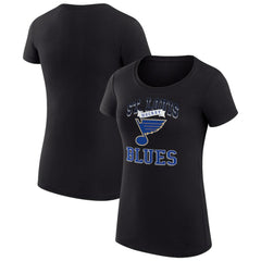 NHL Black St. Louis Blues G-III 4Her by Carl Banks Women's Super-Slim Fit Lightweight Team Logo Graphic T-Shirt