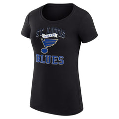 NHL Black St. Louis Blues G-III 4Her by Carl Banks Women's Super-Slim Fit Lightweight Team Logo Graphic T-Shirt