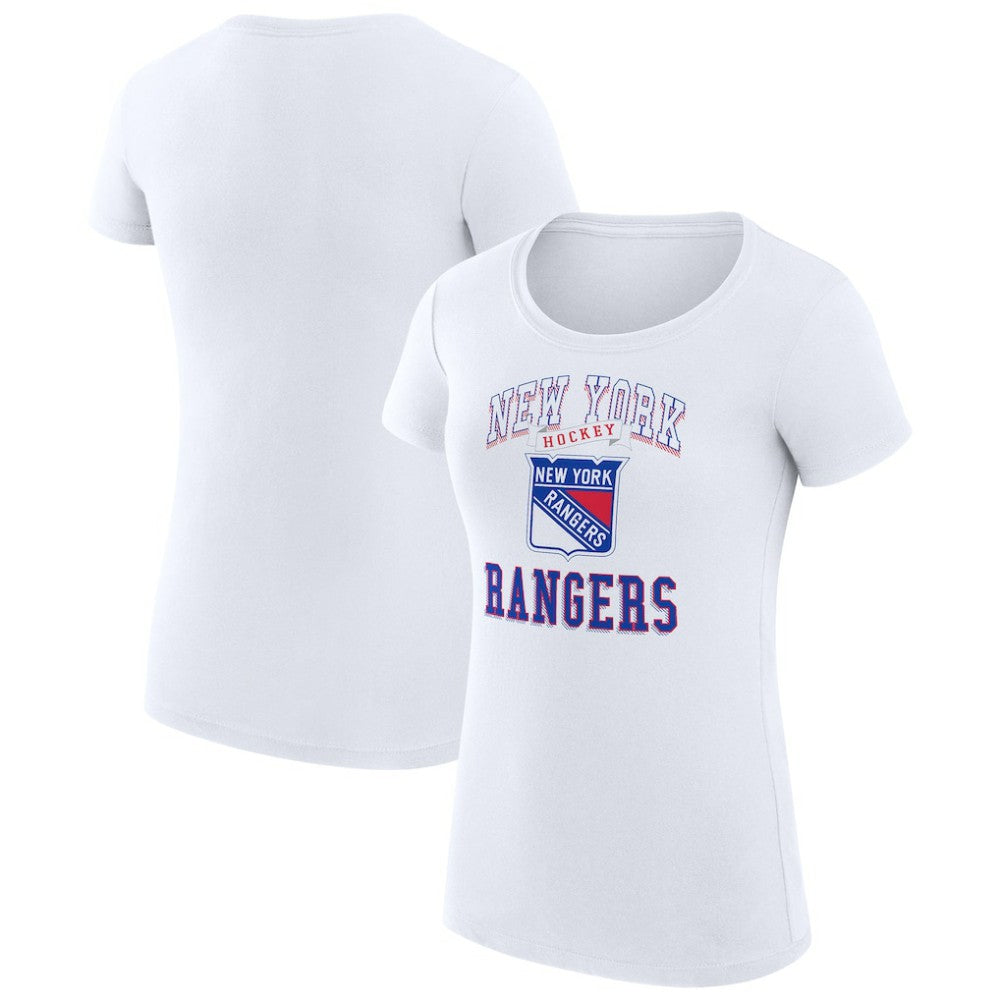 NHL White New York Rangers G-III 4Her by Carl Banks Women's Super-Slim Fit Lightweight Team Logo Graphic T-Shirt