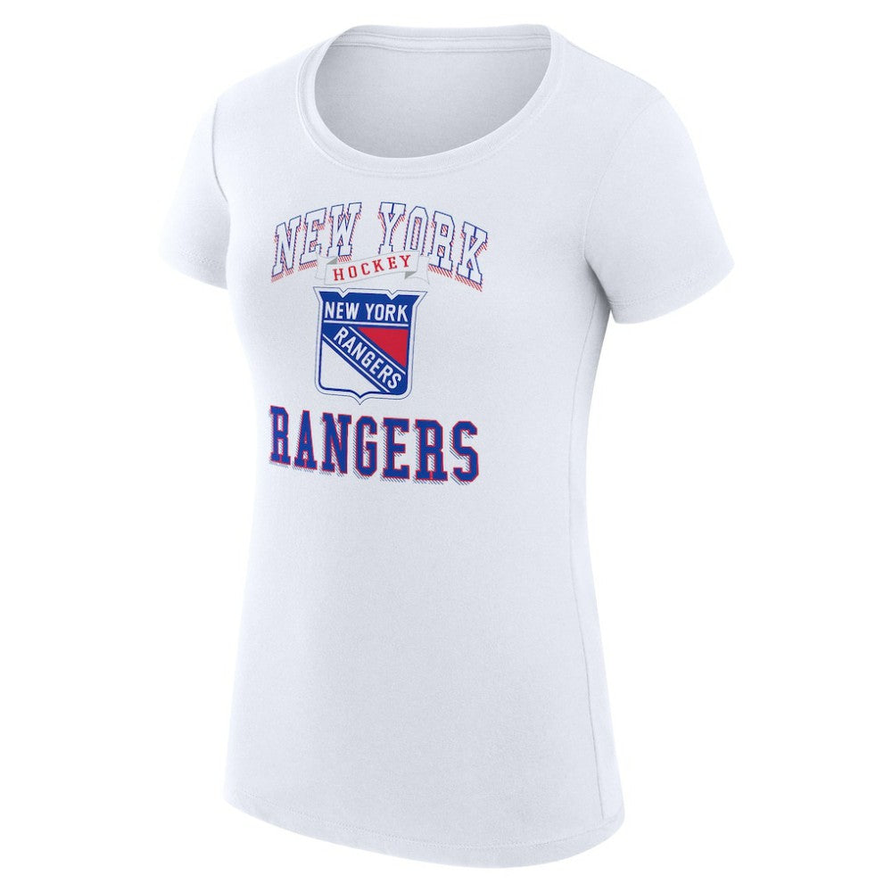 NHL White New York Rangers G-III 4Her by Carl Banks Women's Super-Slim Fit Lightweight Team Logo Graphic T-Shirt