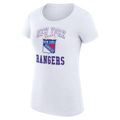 NHL White New York Rangers G-III 4Her by Carl Banks Women's Super-Slim Fit Lightweight Team Logo Graphic T-Shirt