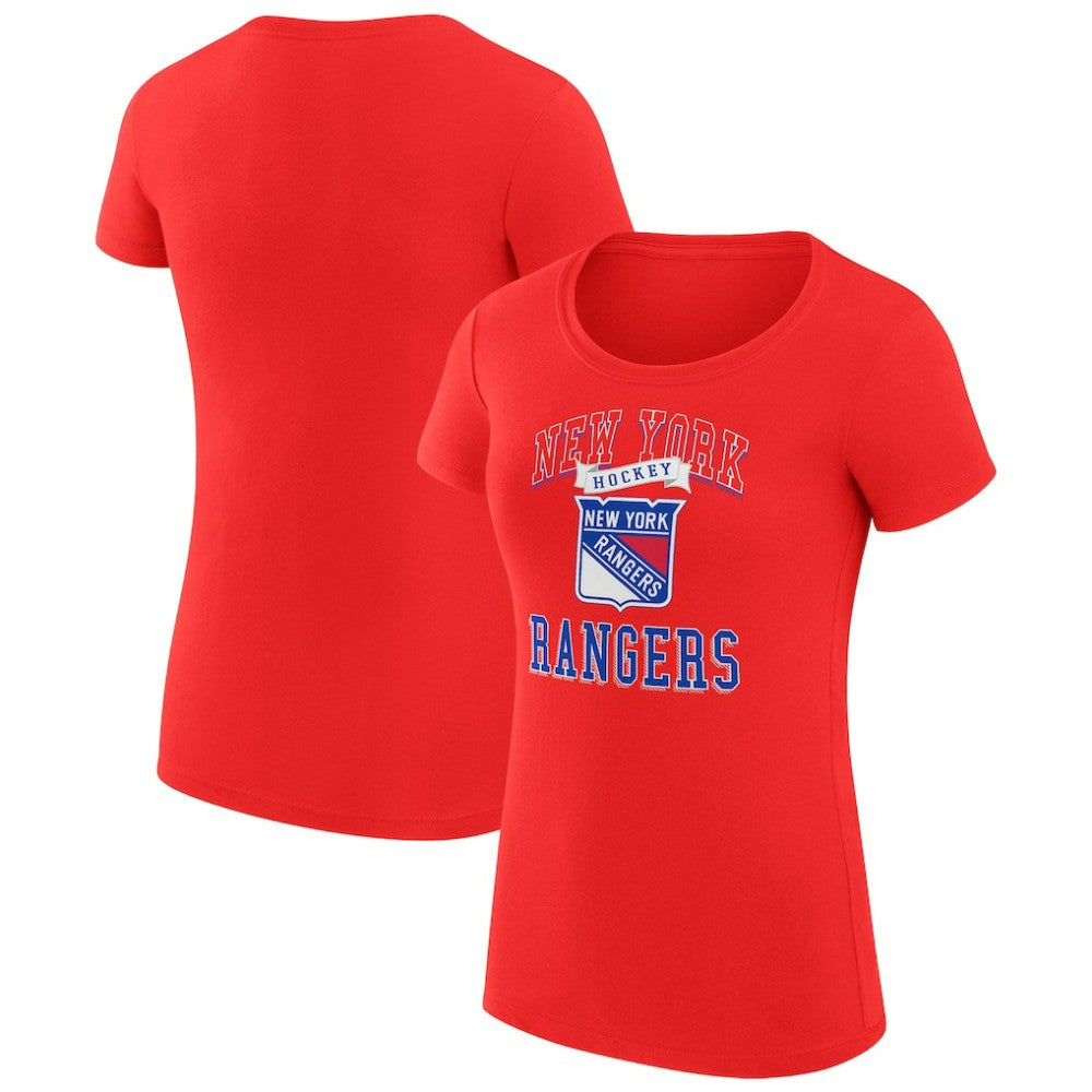 NHL Red New York Rangers G-III 4Her by Carl Banks Women's Super-Slim Fit Lightweight Team Logo Graphic T-Shirt