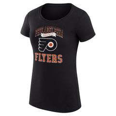 NHL Black Philadelphia Flyers G-III 4Her by Carl Banks Women's Super-Slim Fit Lightweight Team Logo Graphic T-Shirt