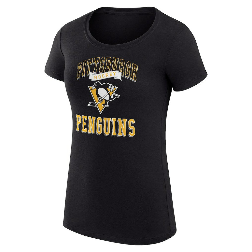 NHL Black Pittsburgh Penguins G-III 4Her by Carl Banks Women's Super-Slim Fit Lightweight Team Logo Graphic T-Shirt