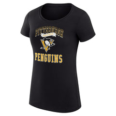 NHL Black Pittsburgh Penguins G-III 4Her by Carl Banks Women's Super-Slim Fit Lightweight Team Logo Graphic T-Shirt