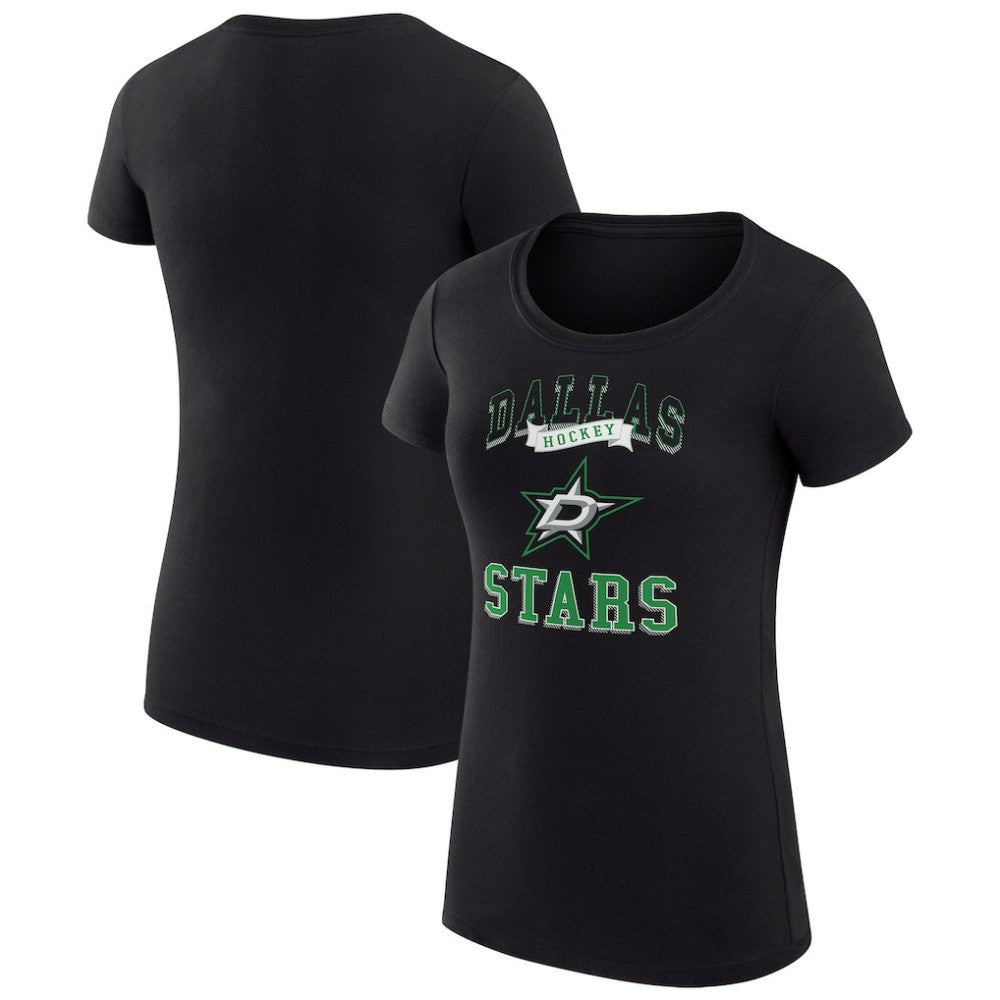 NHL Black Dallas Stars G-III 4Her by Carl Banks Women's Super-Slim Fit Lightweight Team Logo Graphic T-Shirt