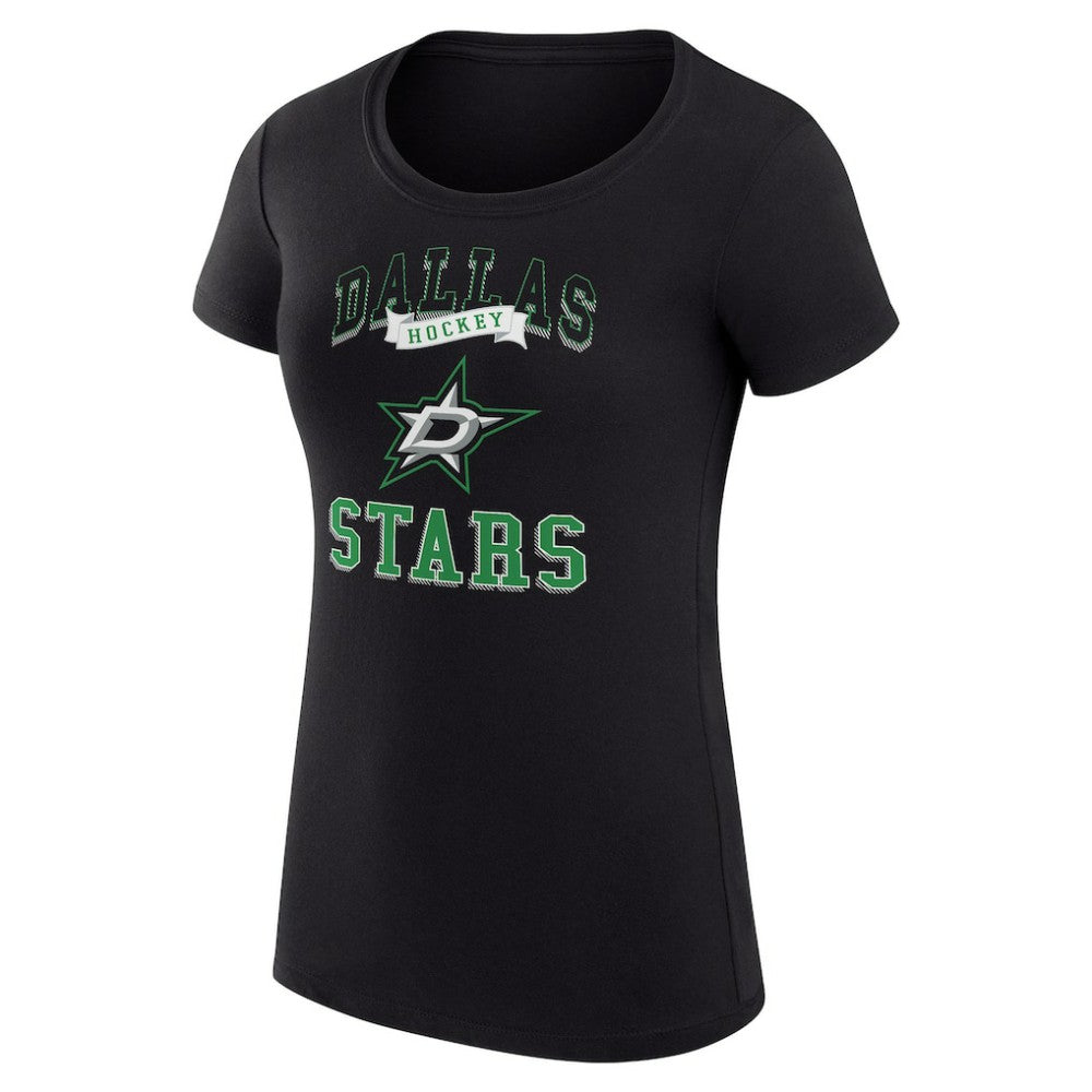 NHL Black Dallas Stars G-III 4Her by Carl Banks Women's Super-Slim Fit Lightweight Team Logo Graphic T-Shirt