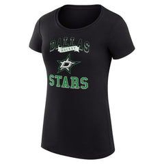 NHL Black Dallas Stars G-III 4Her by Carl Banks Women's Super-Slim Fit Lightweight Team Logo Graphic T-Shirt
