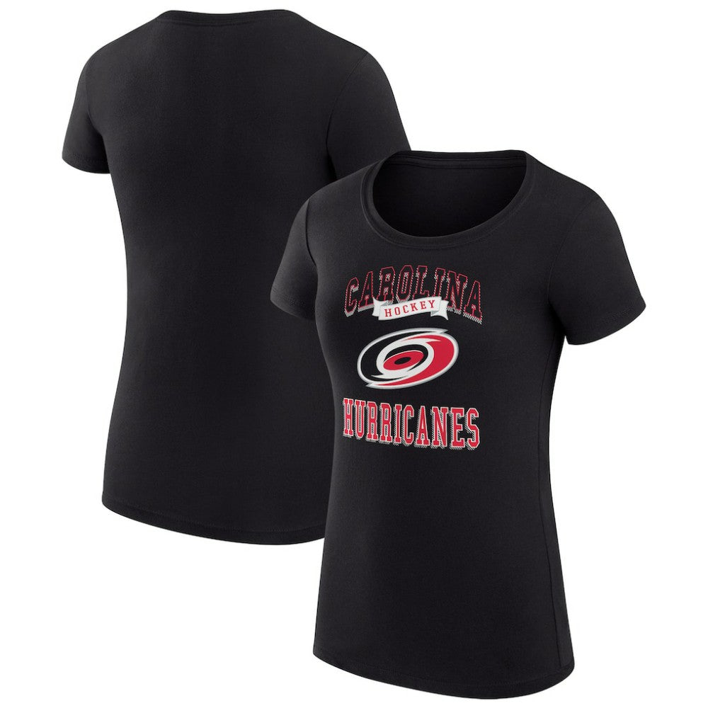 NHL Black Carolina Hurricanes G-III 4Her by Carl Banks Women's Super-Slim Fit Lightweight Team Logo Graphic T-Shirt