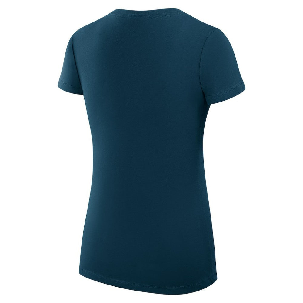 NHL Navy Columbus Blue Jackets G-III 4Her by Carl Banks Women's Super-Slim Fit Lightweight Team Logo Graphic V-Neck T-Shirt
