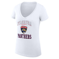 NHL White Florida Panthers G-III 4Her by Carl Banks Women's Super-Slim Fit Lightweight Team Logo Graphic V-Neck T-Shirt
