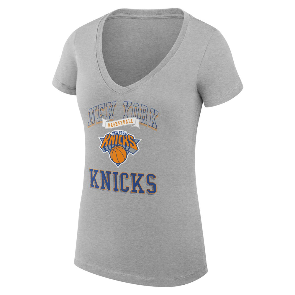 NBA New York Knicks G-III 4Her by Carl Banks Women's Super-Slim Fit Lightweight Team Logo V-Neck T-Shirt