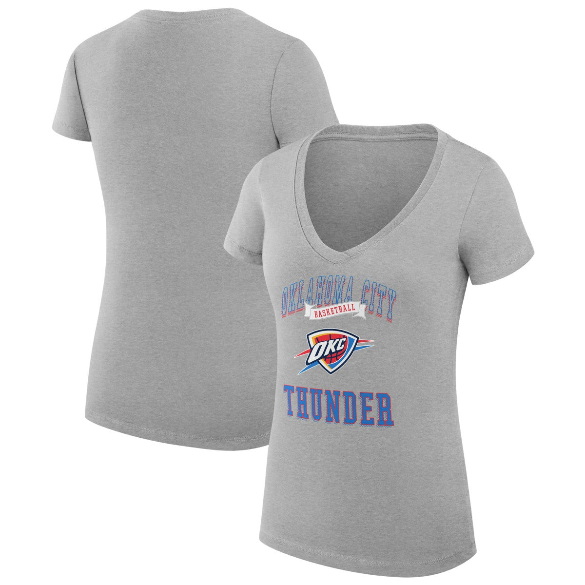NBA Oklahoma City Thunder G-III 4Her by Carl Banks Women's Super-Slim Fit Lightweight Team Logo V-Neck T-Shirt