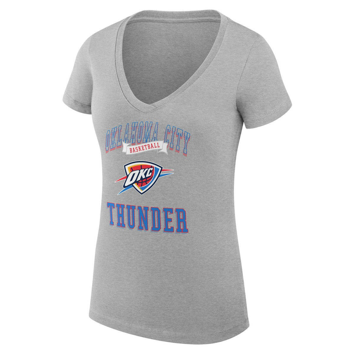 NBA Oklahoma City Thunder G-III 4Her by Carl Banks Women's Super-Slim Fit Lightweight Team Logo V-Neck T-Shirt
