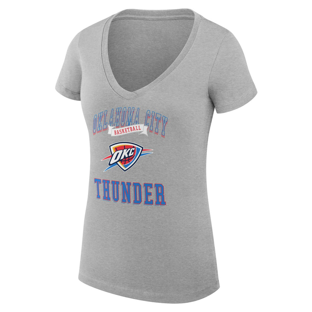 NBA Oklahoma City Thunder G-III 4Her by Carl Banks Women's Super-Slim Fit Lightweight Team Logo V-Neck T-Shirt