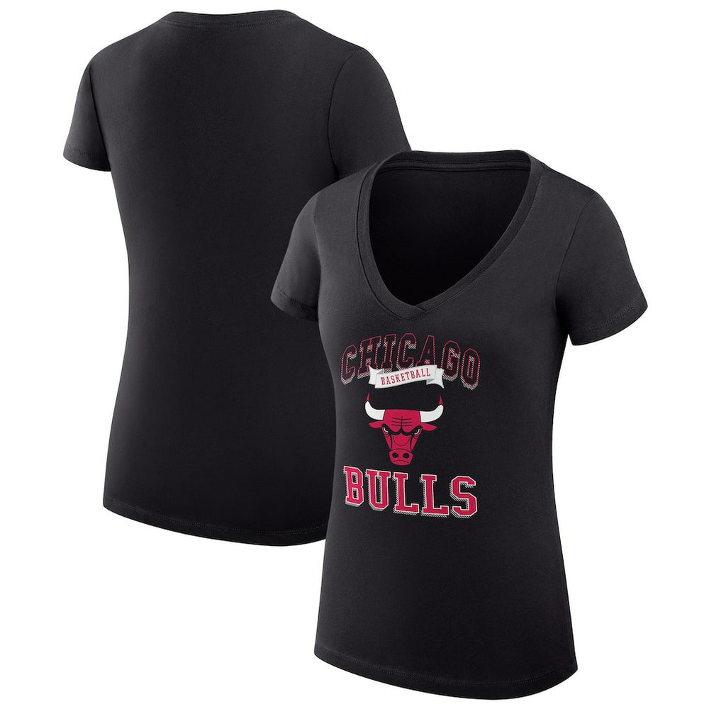 NBA Chicago Bulls G-III 4Her by Carl Banks Women's Super-Slim Fit Lightweight Team Logo V-Neck T-Shirt sale