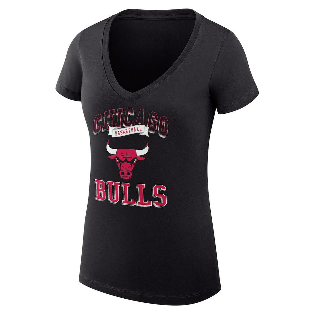 NBA Chicago Bulls G-III 4Her by Carl Banks Women's Super-Slim Fit Lightweight Team Logo V-Neck T-Shirt sale