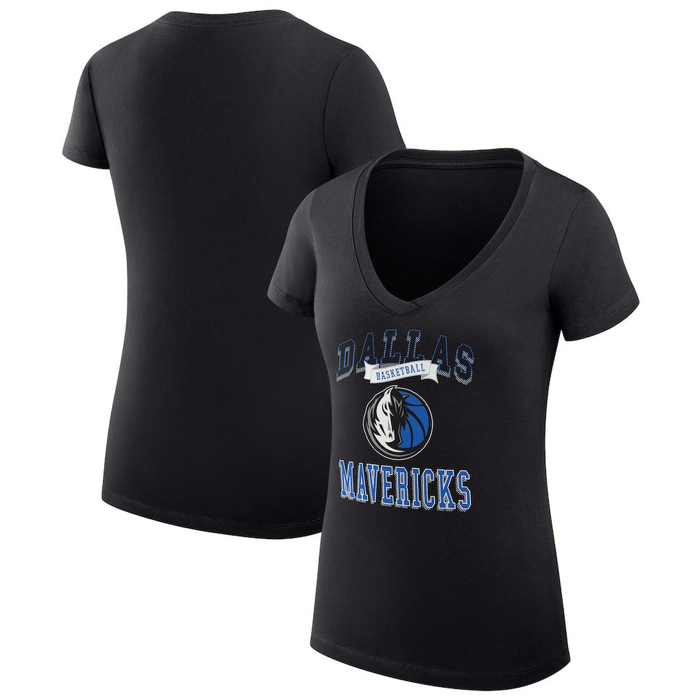 NBA Dallas Mavericks G-III 4Her by Carl Banks Women's Super-Slim Fit Lightweight Team Logo V-Neck T-Shirt sale