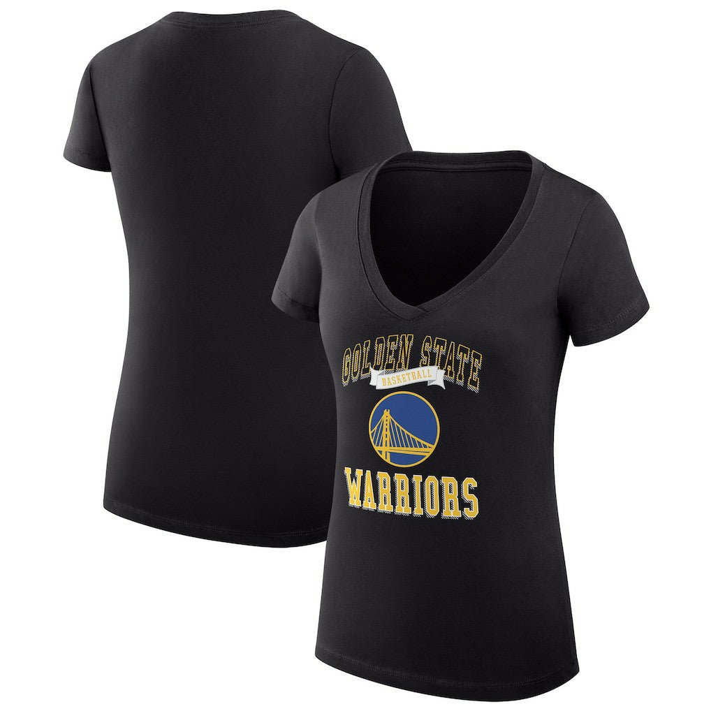NBA Golden State Warriors G-III 4Her by Carl Banks Women's Super-Slim Fit Lightweight Team Logo V-Neck T-Shirt sale
